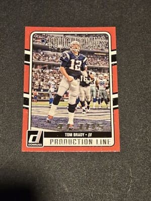 2016 Donruss #12 Tom Brady Production Line Touchdowns - Image 1