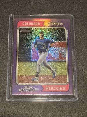2023 Topps Heritage #12 Kris Bryant Chrome Purple Refractor - Image 1