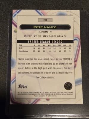2023-24 Topps Chrome Cosmic #200 Pete Nance - Thumbnail 2