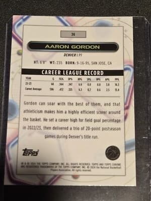 2023-24 Topps Chrome Cosmic #36 Aaron Gordon - Thumbnail 2