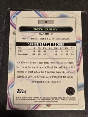 2023-24 Topps Chrome Cosmic #34 Seth Curry - Thumbnail 2
