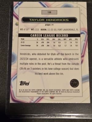 2023-24 Topps Chrome Cosmic #159 Taylor Hendricks - Thumbnail 2