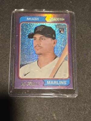 2023 Topps Heritage #385 JJ Bleday Chrome Purple Refractor - Image 1