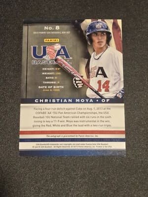 2013 Panini USA Baseball C. Moya 15U National Team Profile Signatures #/100 - Thumbnail 2