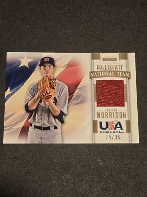 2013 Panini USA Baseball Preston Morrison Collegiate National Team Patches #/35 - Image 1