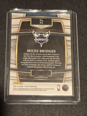 2021-22 Panini Select #42 Miles Bridges Orange Flash Prizms - Thumbnail 2
