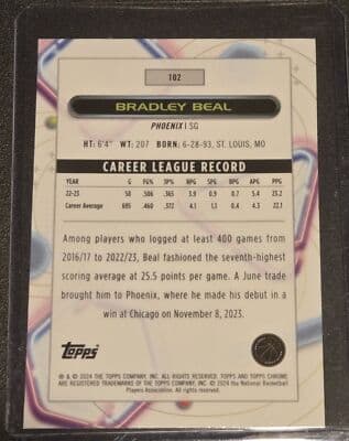 2023-24 Topps Chrome Cosmic #102 Bradley Beal - Thumbnail 2