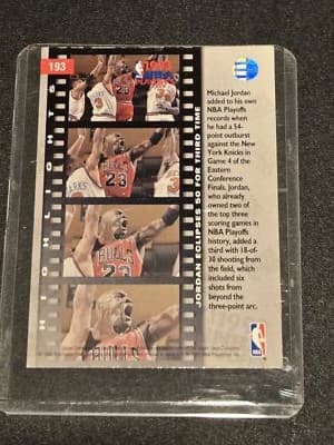 1993-94 Upper Deck #193 Jordan Scores 54 Points - Thumbnail 2