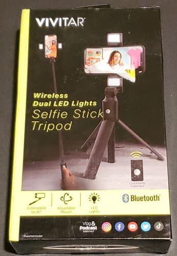 Vivitar Wireless Dual LED Light - Selfie Stick Tripod - Image 1