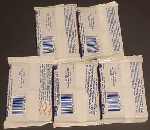 1991 Score Football Series 1 Cards 5 Unopened Packs Of 16 Cards - Thumbnail 2
