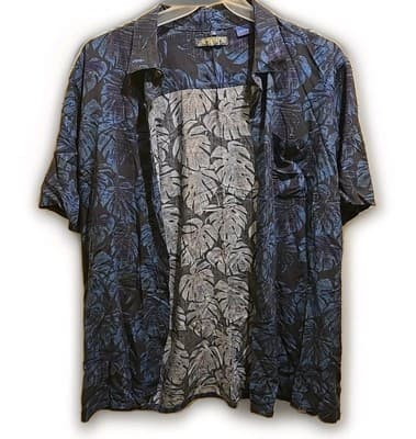Campia XL Blue Floral Mens Dress Shirt - Image 1
