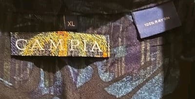 Campia XL Blue Floral Mens Dress Shirt - Thumbnail 3