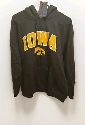 Fanatics Large Iowa Sweatshirt Hoodie Black NWT - Thumbnail 2