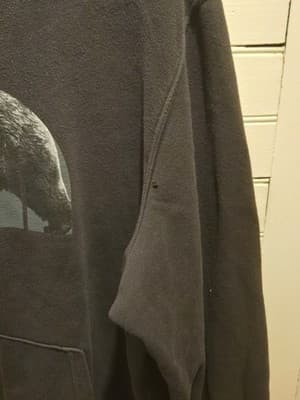 The North Face Hoodie Mens XXL Black Bear Graphic Pullover Pocket 2 Small Holes - Thumbnail 3