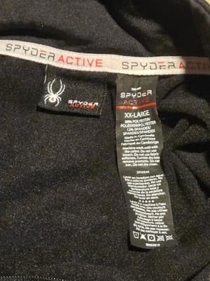 Spyder Pullover Mens XXL Black Gray Quarter Zip Active Performance Thermal Top - Thumbnail 2