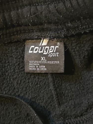 Mens Black Cougar Sport Sweatpants Size XL With 4 Pockets - Thumbnail 3