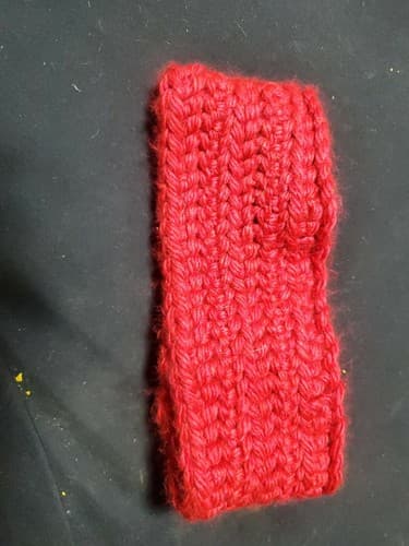 Red Womens Knit Headband With Bow And Charm - Thumbnail 3
