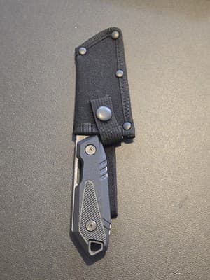 Tac-Force Tactical Fixed Blade Cleaver Knife Stonewashed Finish Nylon Sheath NIB - Thumbnail 4