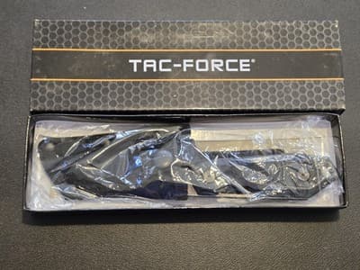 Tac-Force Tactical Fixed Blade Cleaver Knife Stonewashed Finish Nylon Sheath NIB - Image 1