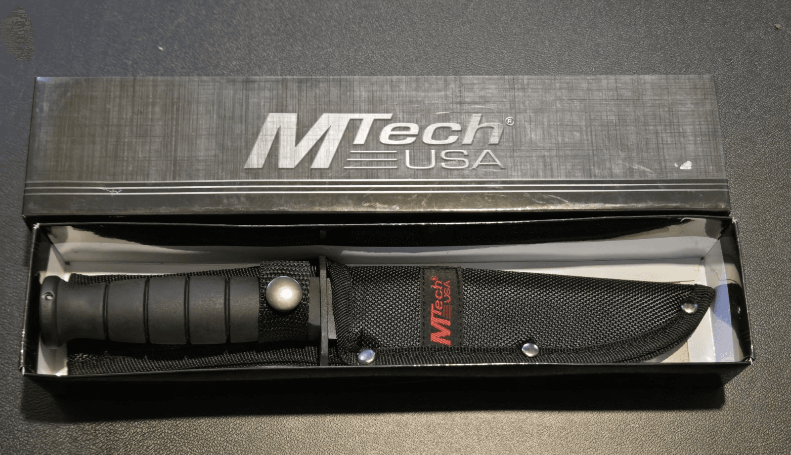 MTech USA MT‑575 10.5″ Fixed Blade Knife Full Tang, 440 Stainless, Nylon Sheath - Image 1