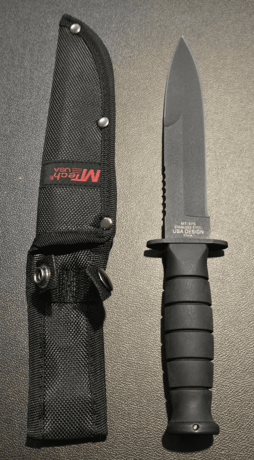 MTech USA MT‑575 10.5″ Fixed Blade Knife Full Tang, 440 Stainless, Nylon Sheath - Thumbnail 2