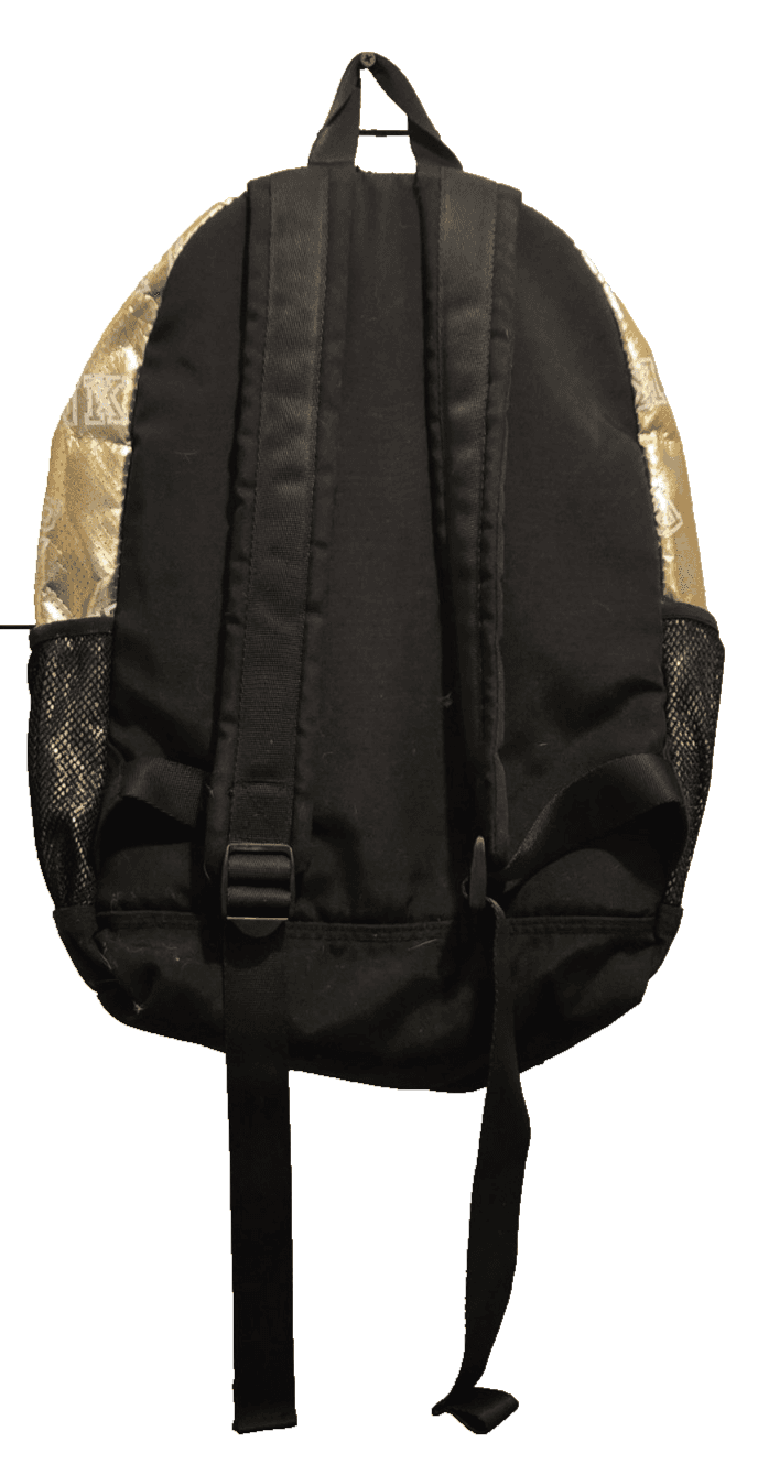 Victoria’s Secret PINK Gold Metallic Backpack – Perforated Style, Black Base. - Thumbnail 2