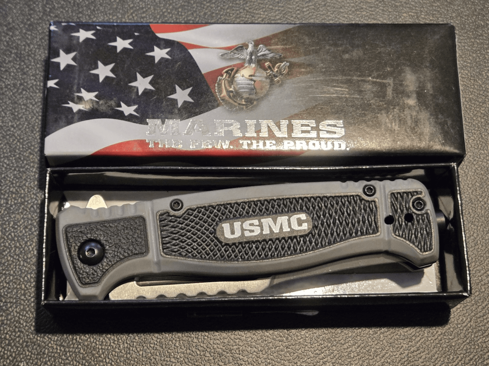 USMC Folding Pocket Knife – Marines “The Few, The Proud” Logo – New in Box - Image 1