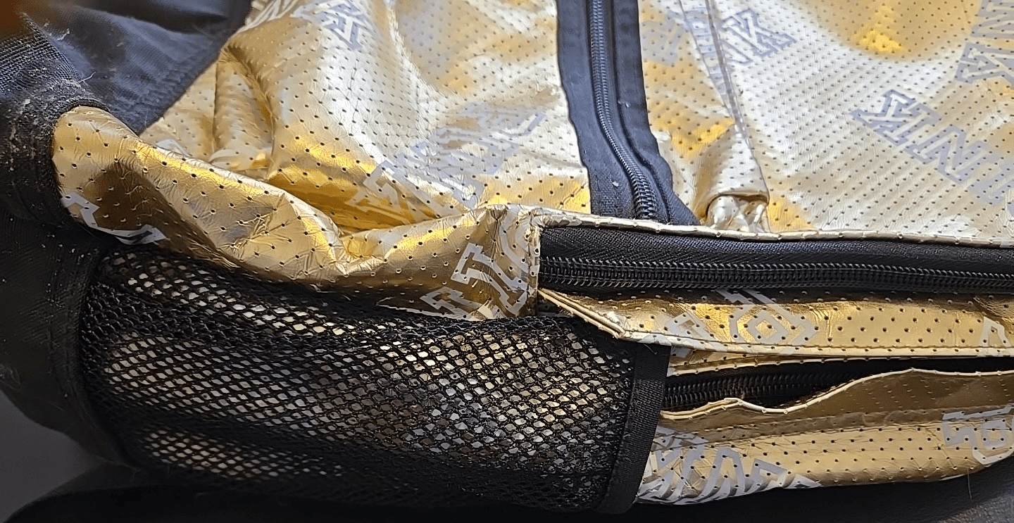 Victoria’s Secret PINK Gold Metallic Backpack – Perforated Style, Black Base. - Thumbnail 5