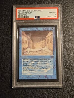 Magic The Gathering Flash Flood PSA 8 Legends Holy Light PSA 8 vintage 1994 - Thumbnail 2