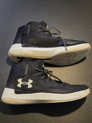 Under Armour Basketball Shoes Mens 12 SC Curry High Top Black White Used - Thumbnail 3