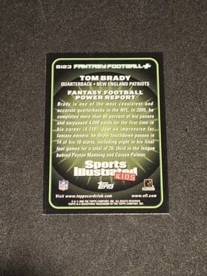 2006 Topps Total #SI23 Tom Brady Sports Illustrated for Kids - Thumbnail 2