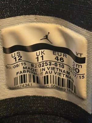 Jordan Training Shoes Mens 12 "Black Wolf Gray" Athletic Sneakers 820253-010 - Thumbnail 2