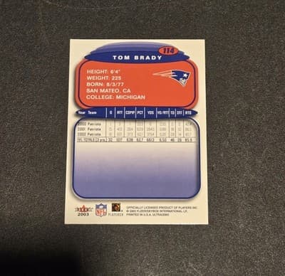 2003 Ultra #114 Tom Brady - Thumbnail 2