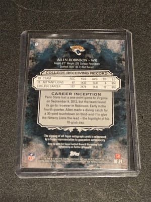 2014 Topps Inception #8 Allen Robinson Rookie Autographs - Thumbnail 2