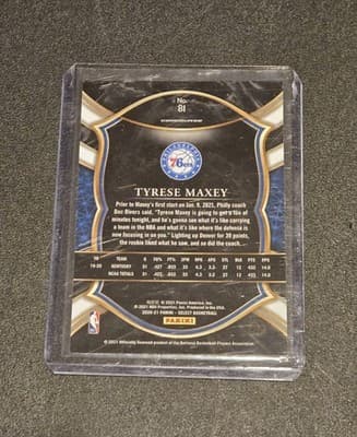 2020-21 Panini Select #81 Tyrese Maxey - Thumbnail 2