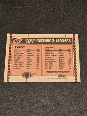 1990 Topps #431 1989 Receiving Leaders (Jerry Rice / Andre Reed) LL - Thumbnail 2