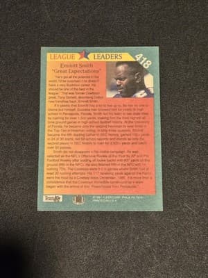 1991 Fleer #418 Emmitt Smith - Thumbnail 2