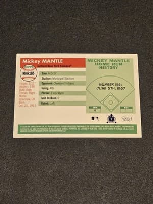 2006 Topps Updates & Highlights #MHR185 Mickey Mantle Home Run History - Thumbnail 2
