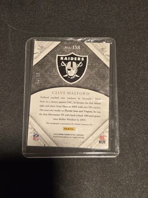 2015 Panini Crown Royale #158 Clive Walford Rookies Retail Team Name #/25 - Thumbnail 2