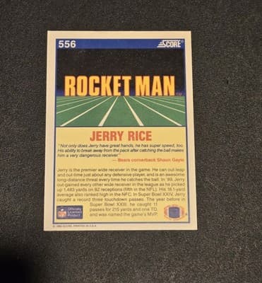 1990 Score #556 Jerry Rice - Thumbnail 2