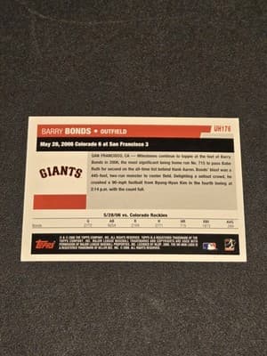 2006 Topps Updates & Highlights #UH176 Barry Bonds - Thumbnail 2