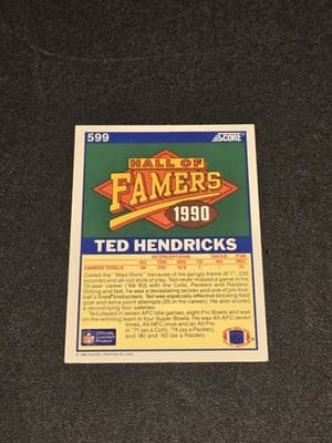 1990 Score #599 Ted Hendricks - Thumbnail 2