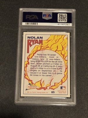 1991 Pacific Nolan Ryan Texas Express I #85 Nolan Ryan PSA 9 - Thumbnail 2