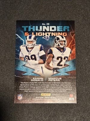 2019 Panini Playoff #20 Aaron Donald / Marcus Peters Thunder & Lightning - Thumbnail 2