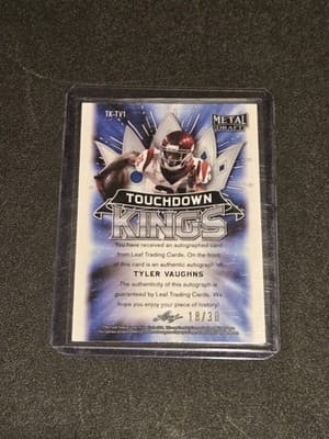 2021 Leaf Metal Draft TK-TV1 Tyler Vaughns Touchdown Kings Autographs Purple /30 - Thumbnail 2