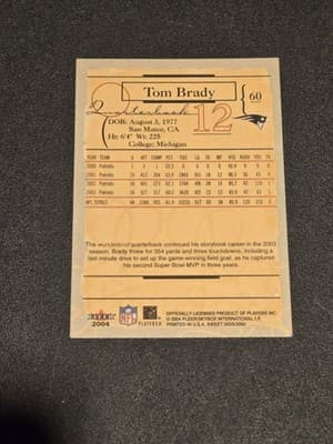 2004 Fleer Sweet Sigs #60 Tom Brady - Thumbnail 2