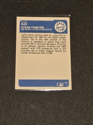 1984 Fleer #642 Steve Carlton - Thumbnail 2