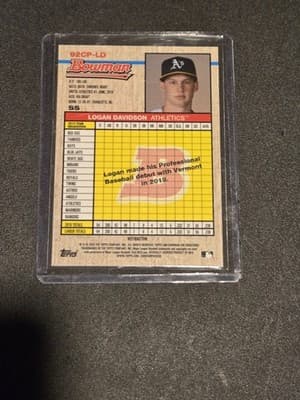 2020 Bowman Heritage #92CP-LD Logan Davidson Chrome Prospects Refractor #/199 - Thumbnail 2