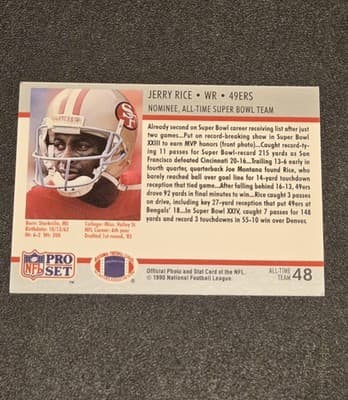 1990-91 Pro Set Super Bowl XXV Silver Anniversary Commemorative #48 Jerry Rice - Thumbnail 2