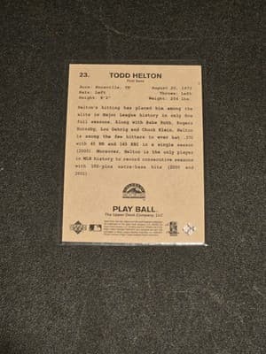 2003 Upper Deck Play Ball #23 Todd Helton Red Backs - Thumbnail 2